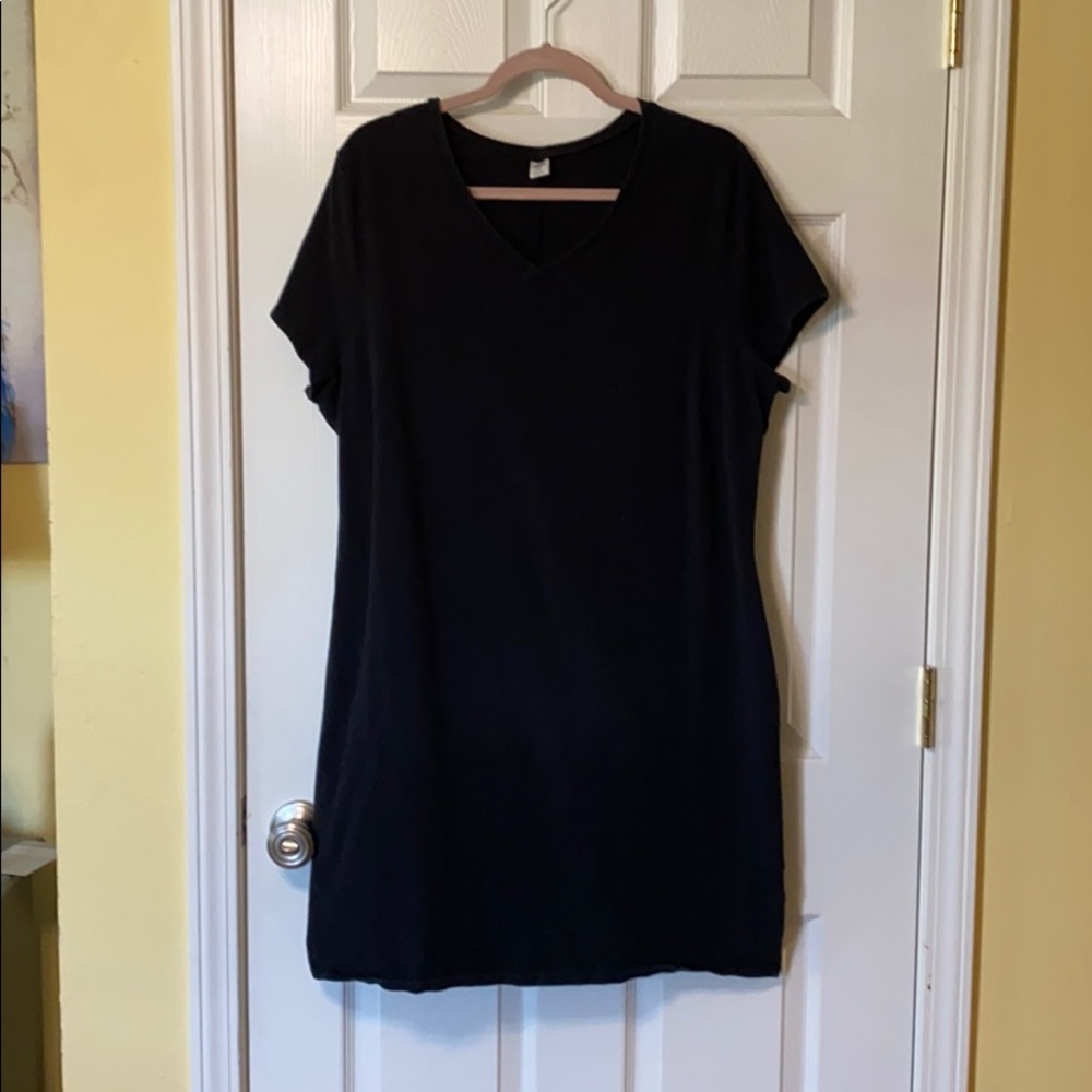 Black cotton/ spandex knit dress